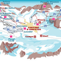 Италия, Схема трасс в Кортина д'Ампеццо (Доломитовые Альпы)